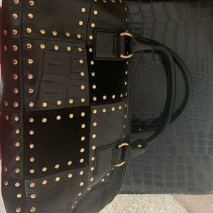 Michael kors crocodile and velvet handbag